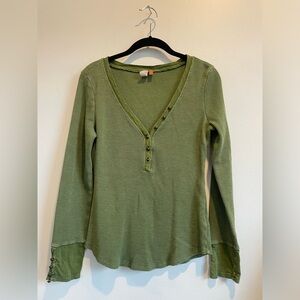 Pilcro Green Long Sleeve Top